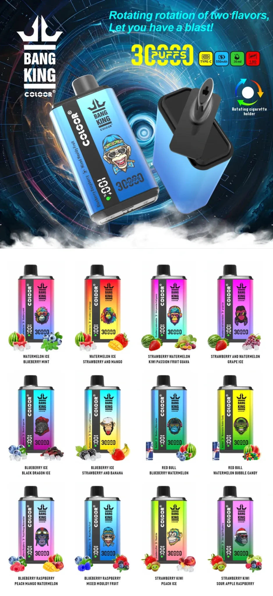 Bang 30000 Puffs Rico Sabor Vape Desechable Recargable - Randmvaper