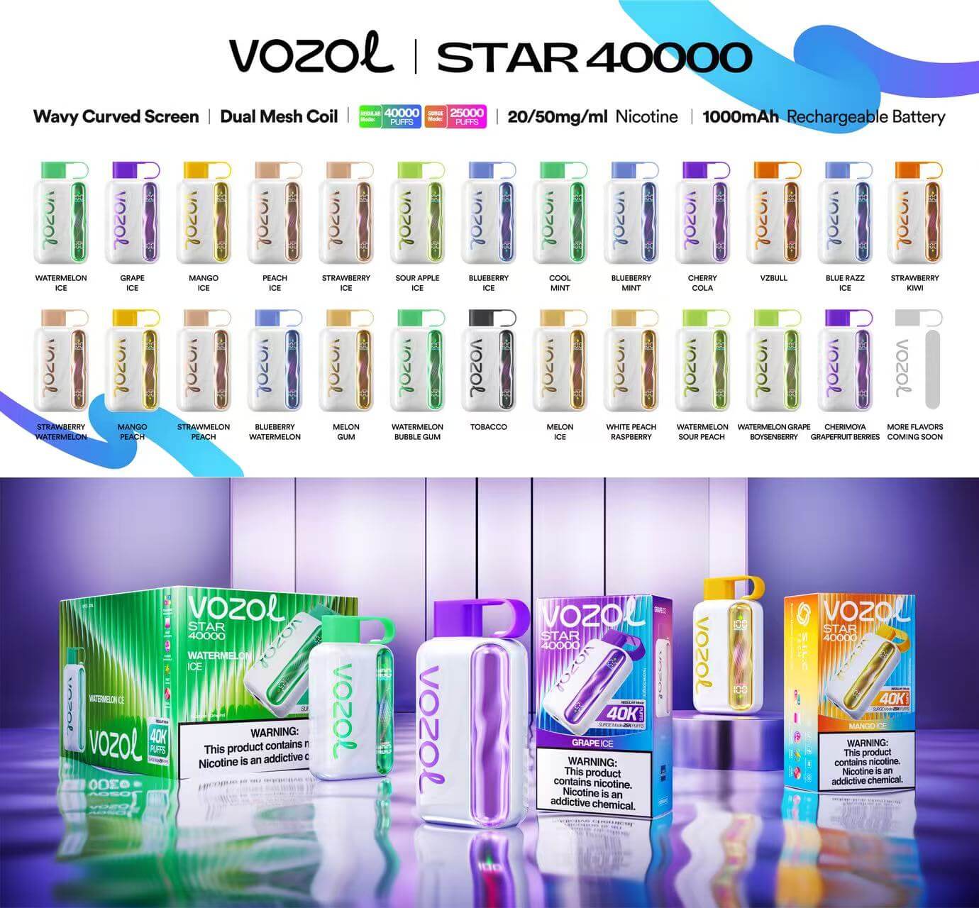 Vozol Star 40000 40K Puffs Disposable Vape 5% Nicotine Wholesale European Warehouses Vozol Star 40000 40K Puffs Disposable Vape 5% Nicotine Wholesale European Warehouses